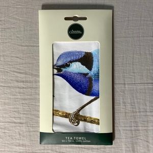 Australian Geographic Botanical Tea Towel - Splendid Fairy Wren